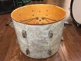 1970s Slingerland 14X18 Bop Bass Drum White Marine Pearl 5 Ply