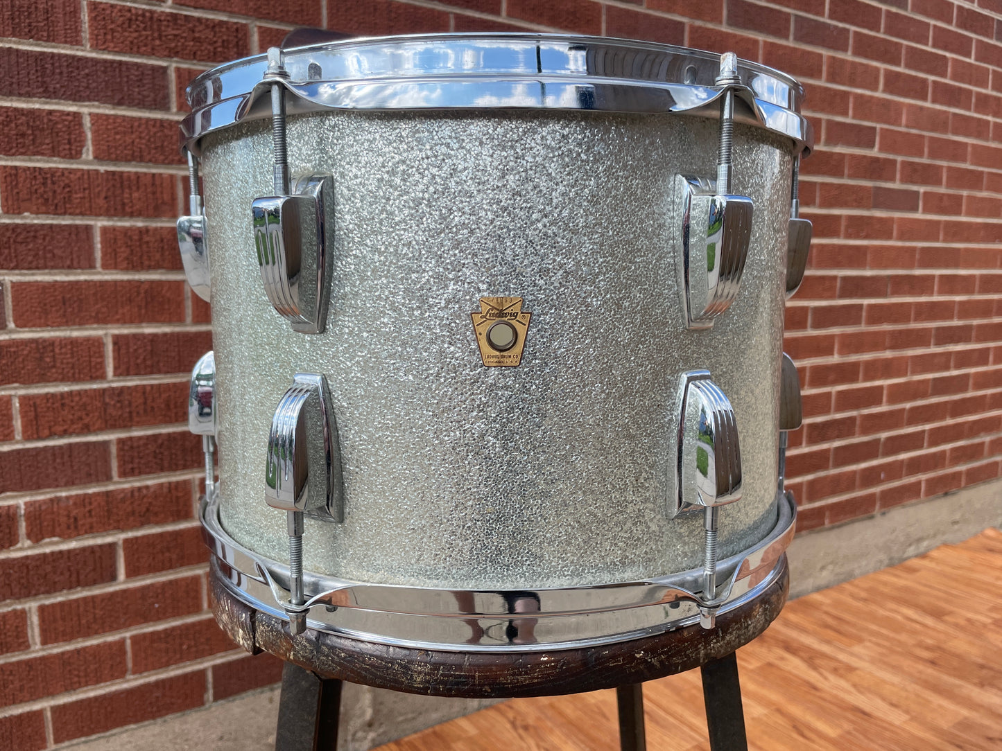 1966 Ludwig 9x13 Tom Drum Silver Sparkle