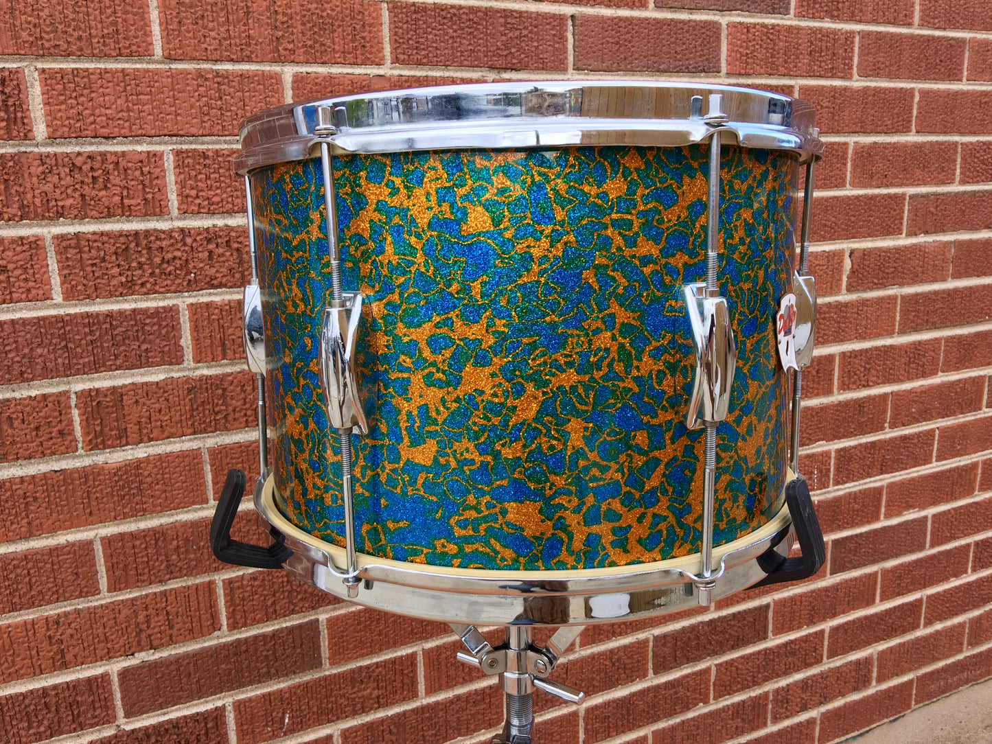 1960s Del Rey 9x13 MIJ Tom Drum - Blue/Gold Sparkle
