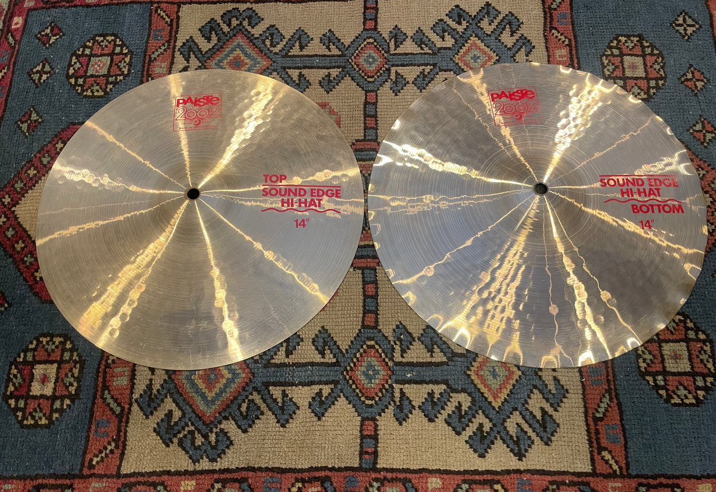 14" Paiste 2002 Sound Edge Hi-Hat Cymbal Pair 968g/1078g