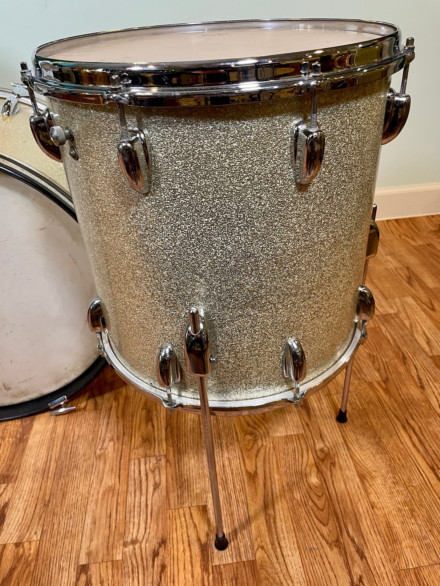 1965 Slingerland Modern Jazz No. 9N Drum Set Silver Sparkle 20-12-14