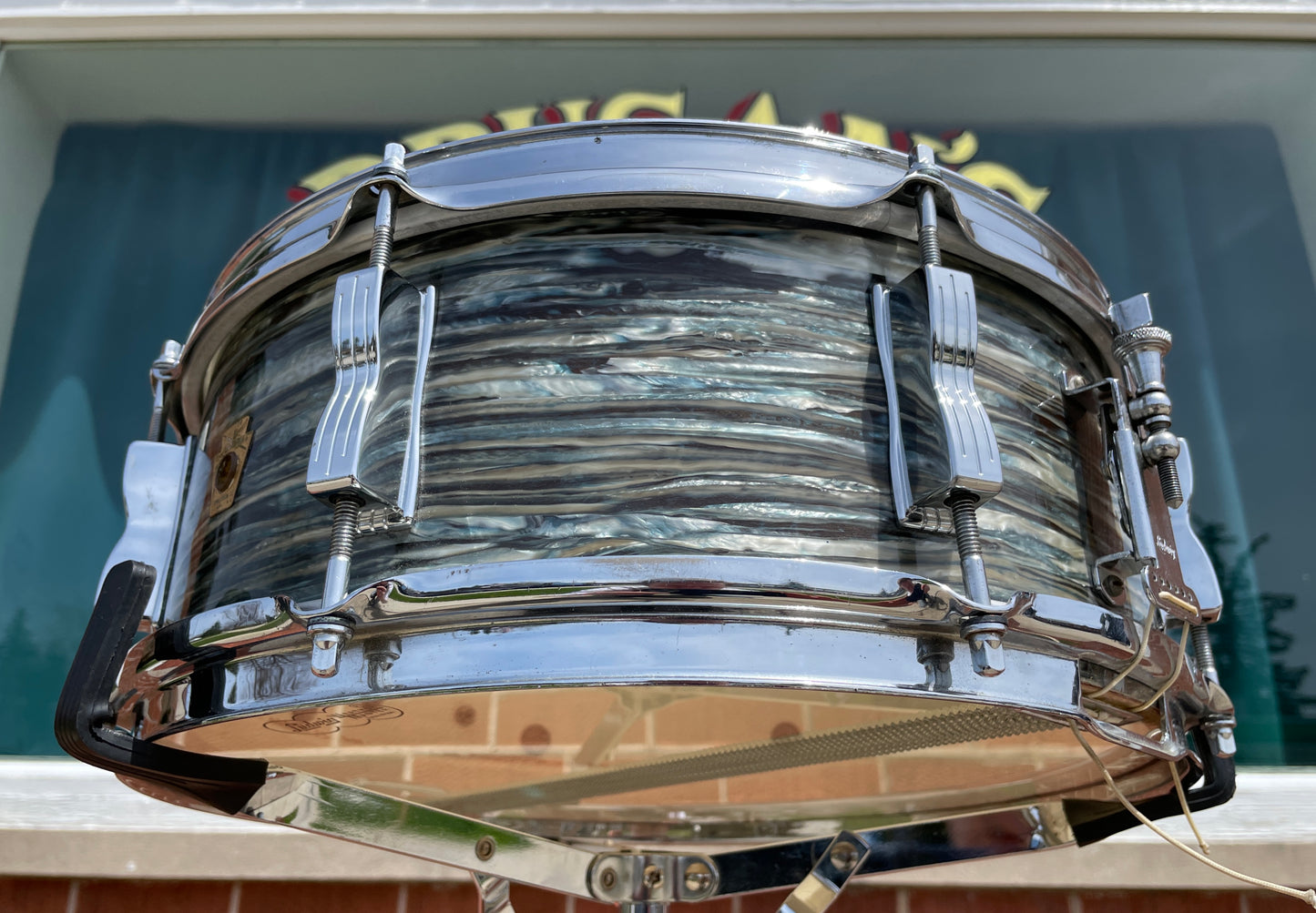 1965 Ludwig 5x14 Jazz Festival Snare Drum Oyster Blue Pearl COB
