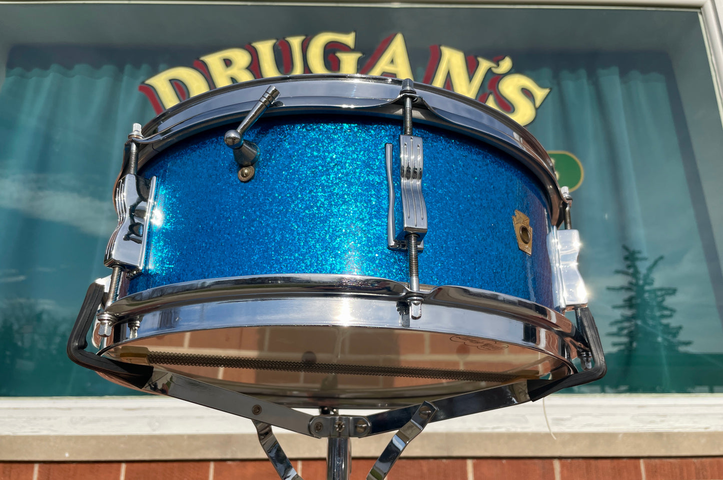 1966 Ludwig 5x14 Pioneer Snare Drum Blue Sparkle
