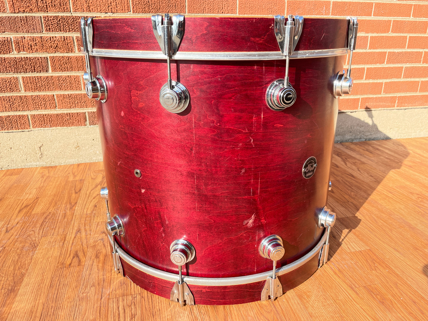DW 18x22 Bass Drum Single Cherry Satin Oil Drum Workshop