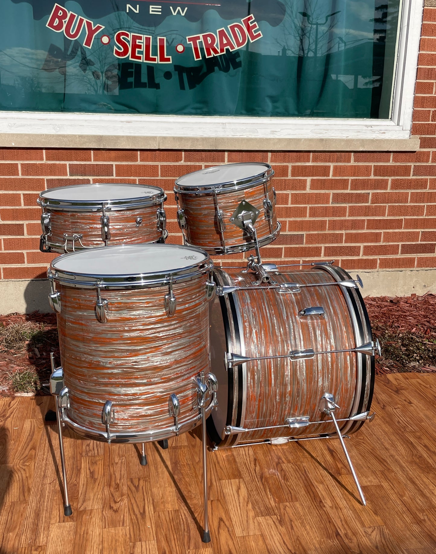 1960s Slingerland Modern Jazz Outfit No. 9N Drum Set Oyster Pink Pearl 20/12/14/5.5x14