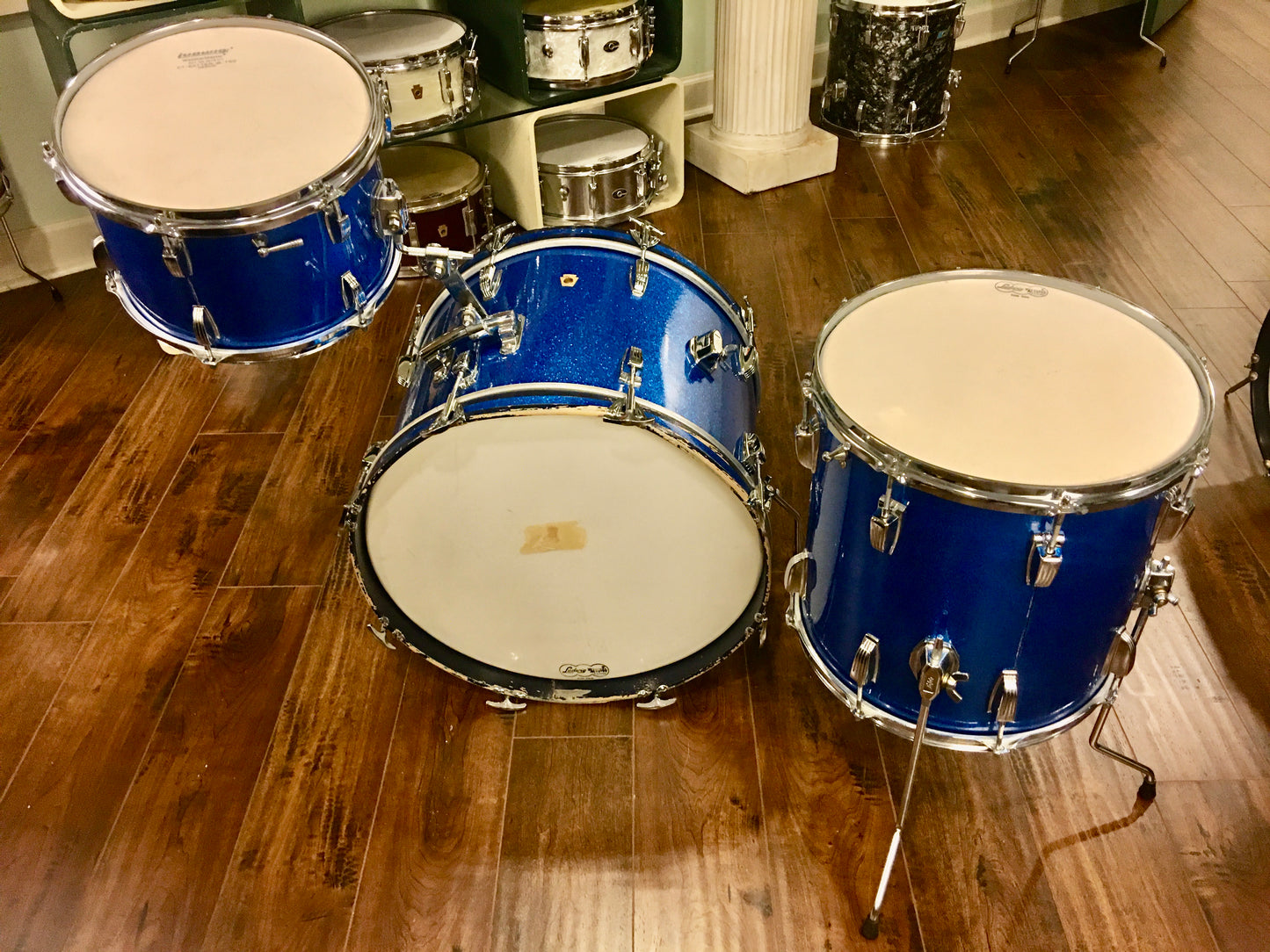 1965 Ludwig Down Beat Drum Set - Blue Sparkle 20/12/14