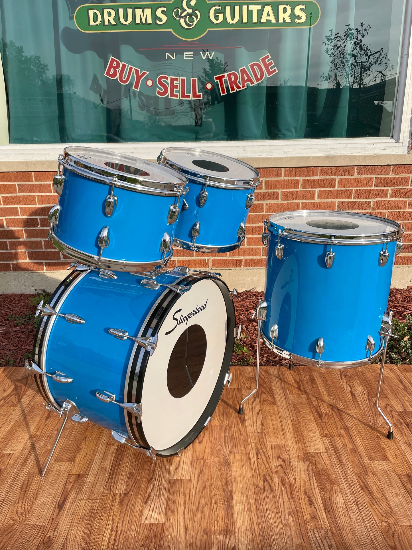 1970s Slingerland Modern Solo Outfit No. 2R Drum Set Blue Gloss