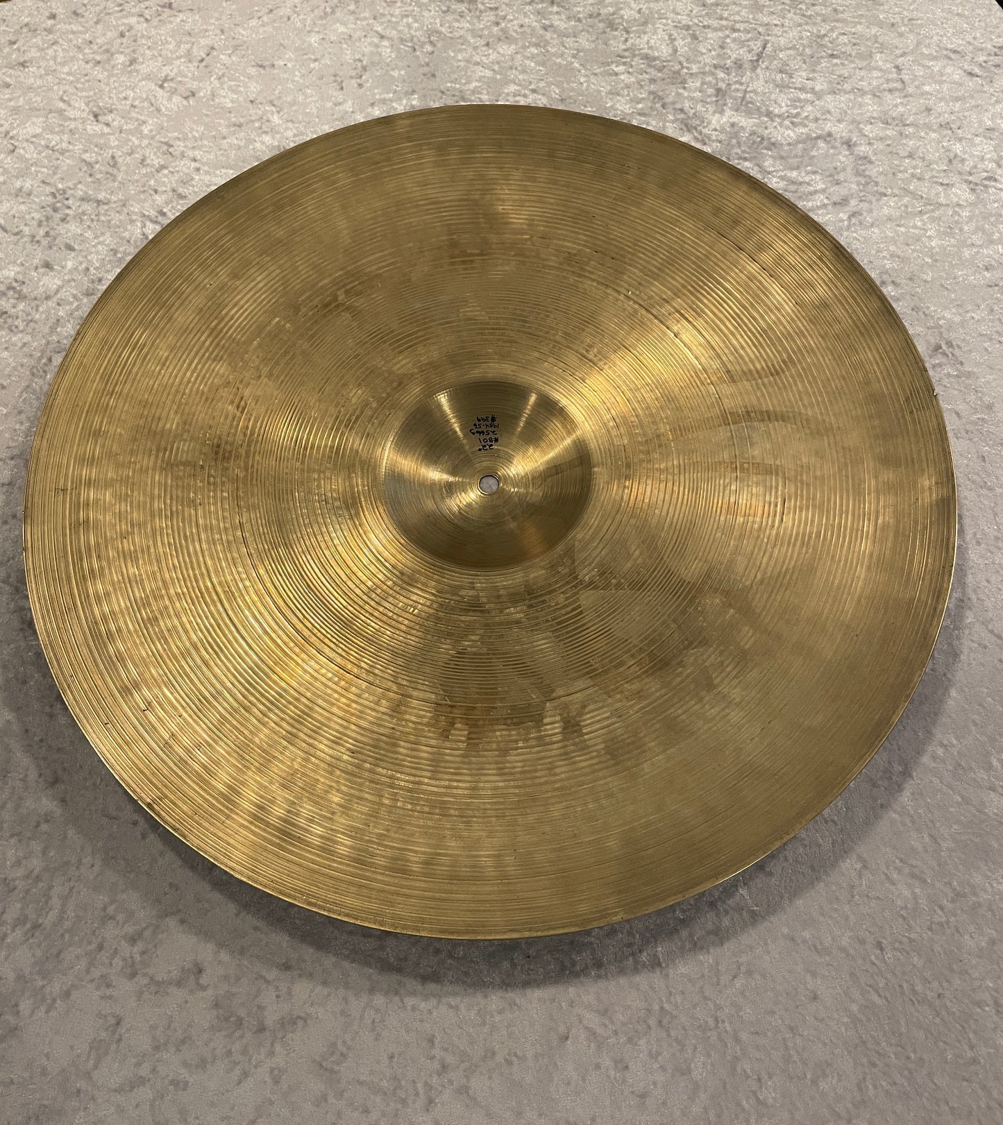 22" Zildjian A 1954-56 Large Block Stamp Ride Cymbal 2566g #801 *Video Demo*