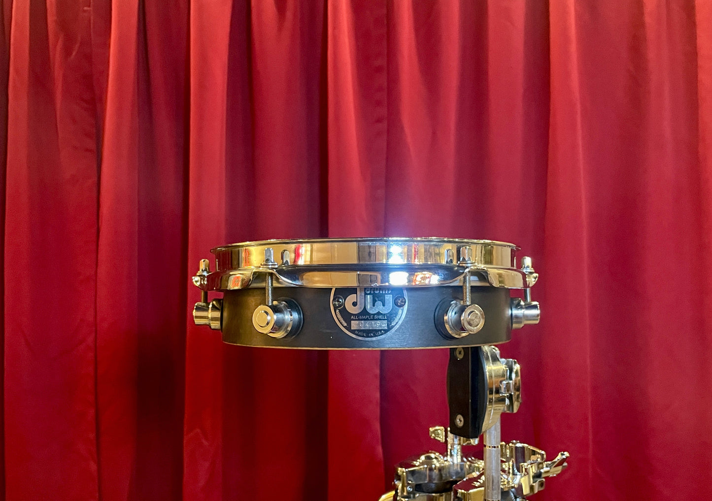 1999 DW 8" Wood Piccolo Tom Black Ebony Stain Drum Workshop Terry Bozzio 2x8