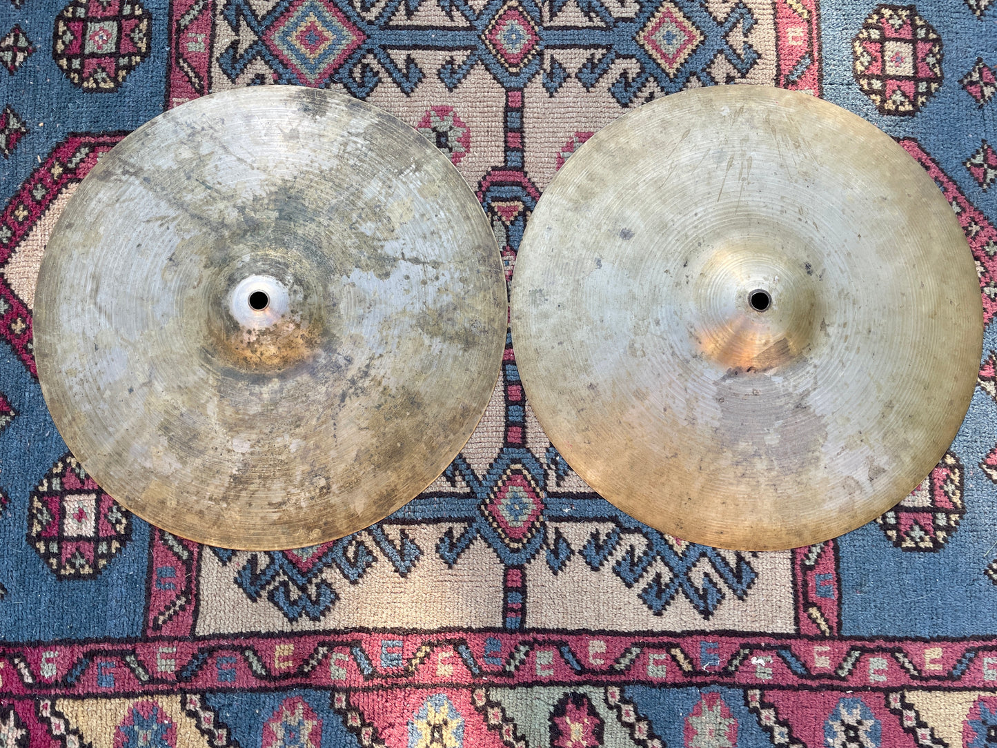 14" Zildjian A 1957-59 Small Stamp Hi-Hat Cymbal Pair 774g/788g #806