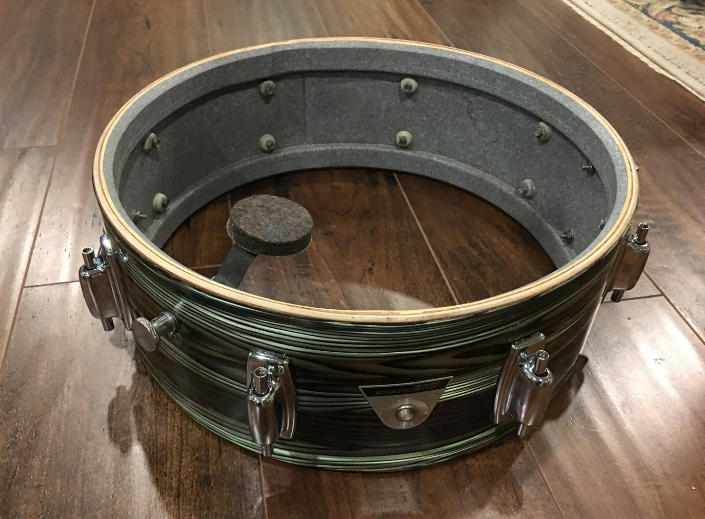 1969 Ludwig 5x14 Standard Snare Drum 3ply Avocado Strata