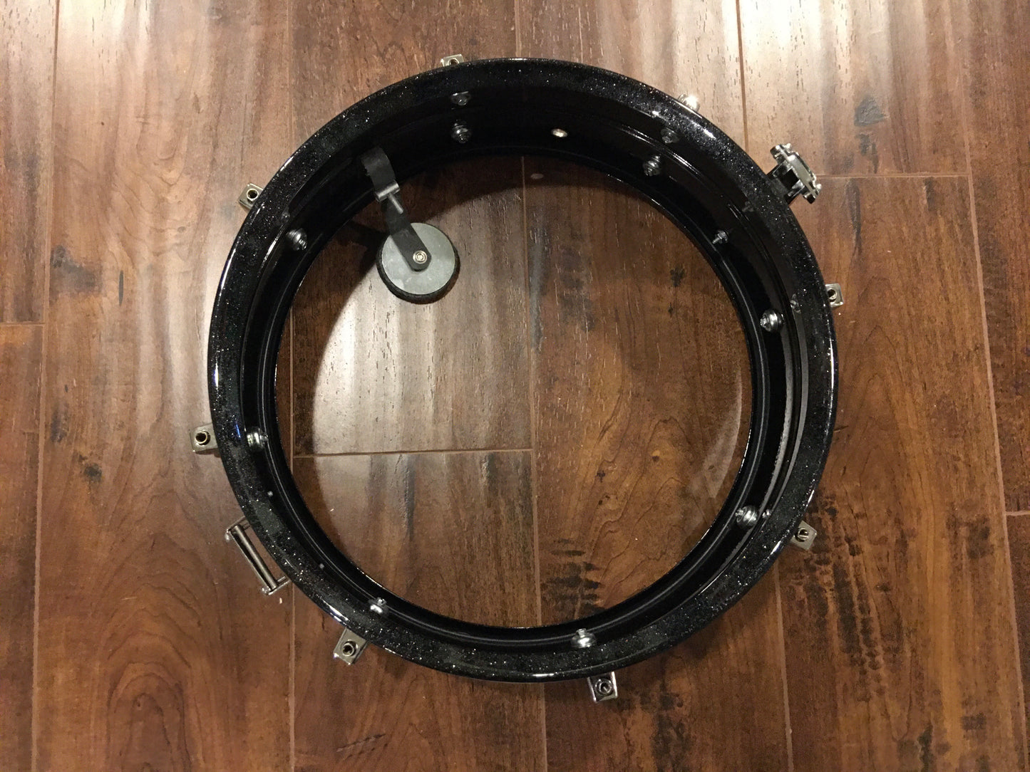 1980s Ludwig Black Galaxy 5x14 Blackrolite Acrolite Snare Drum
