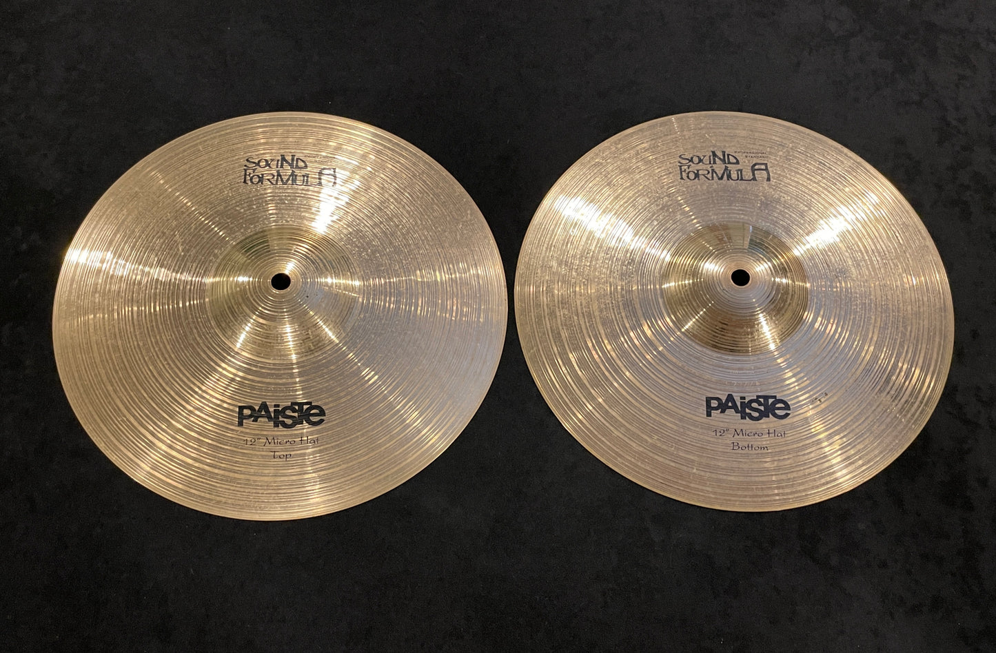 12" Paiste Sound Formula Micro Hats Hi-Hat Cymbal Pair 674g/910g - Rare!!!