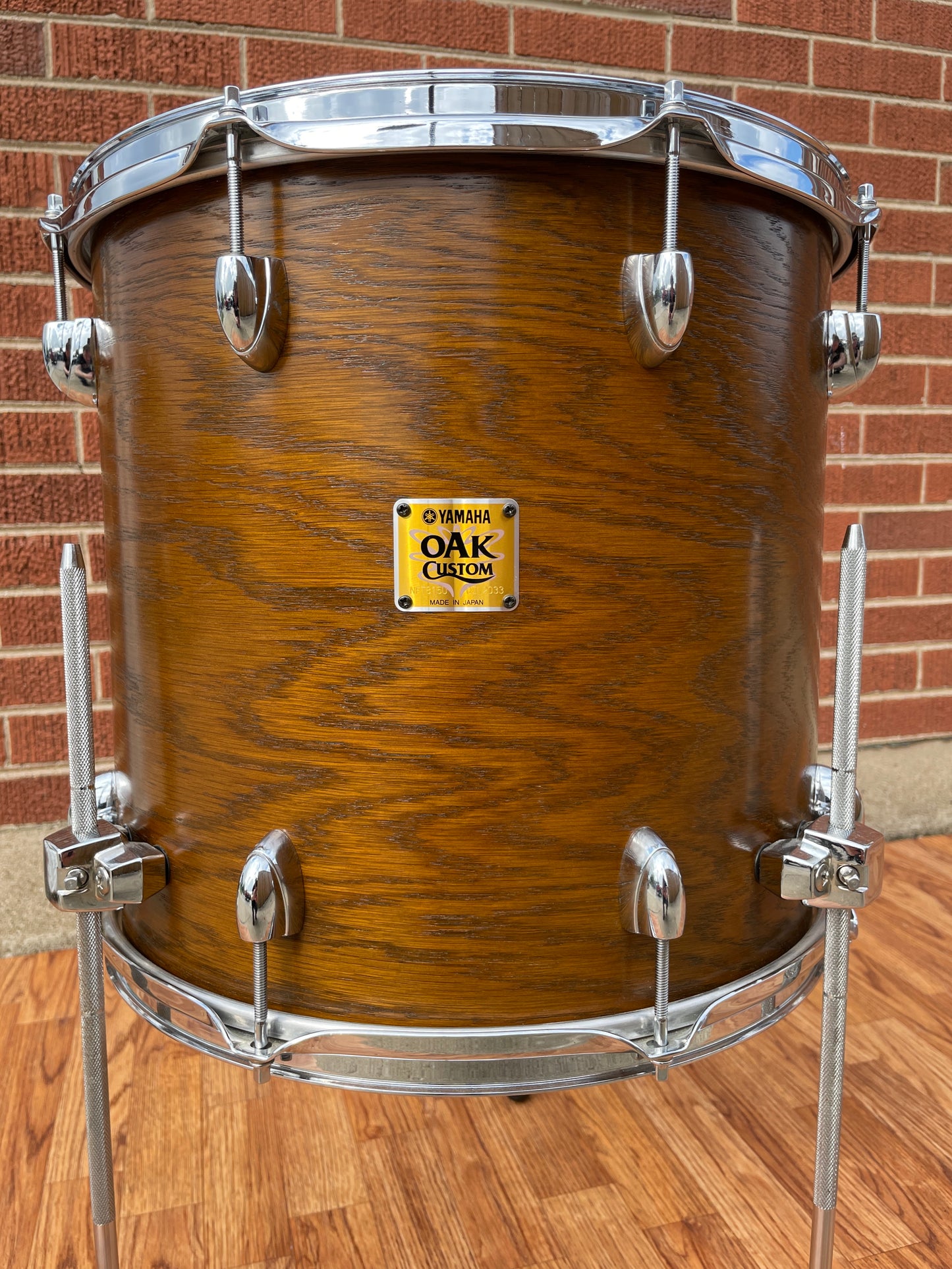 2000s Yamaha Oak Custom 14x15 Floor Tom Drum Badlands Brown MIJ