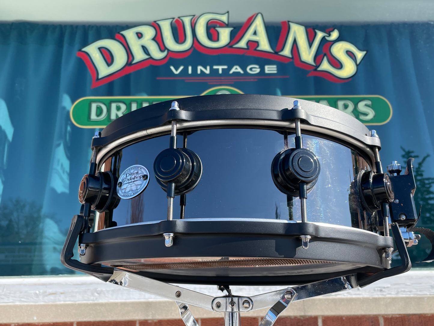 Drum Workshop 5x14 Nickel Over Brass Snare Drum Black 10-Lug DW