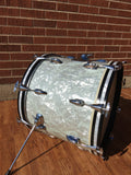 1970s Slingerland 14X18 Bop Bass Drum White Marine Pearl 5 Ply