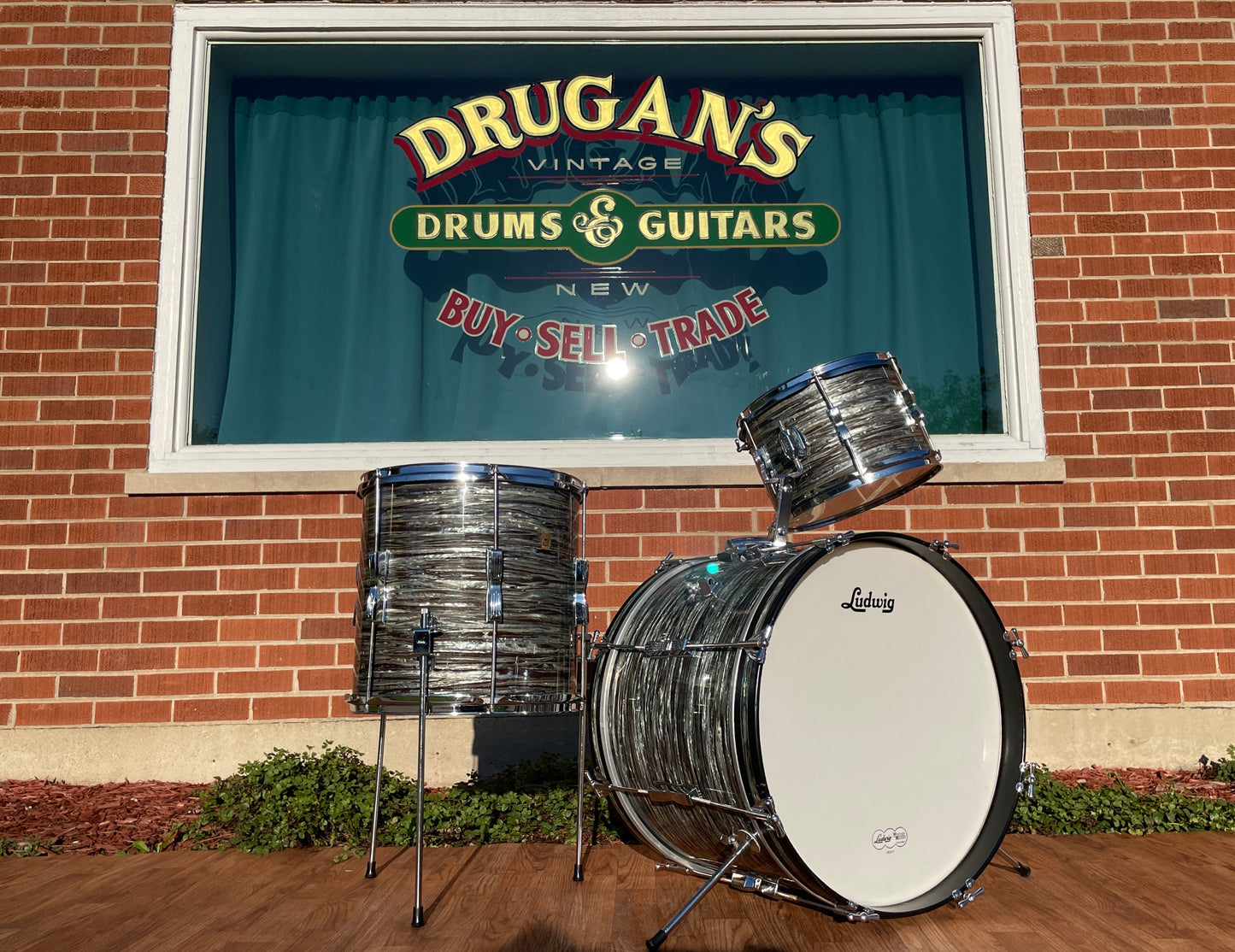 1966 Ludwig Club Date Drum Set Oyster Blue Pearl 20/12/14