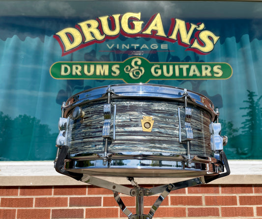 1968 Ludwig 5x14 Super Classic Snare Drum Oyster Blue Pearl