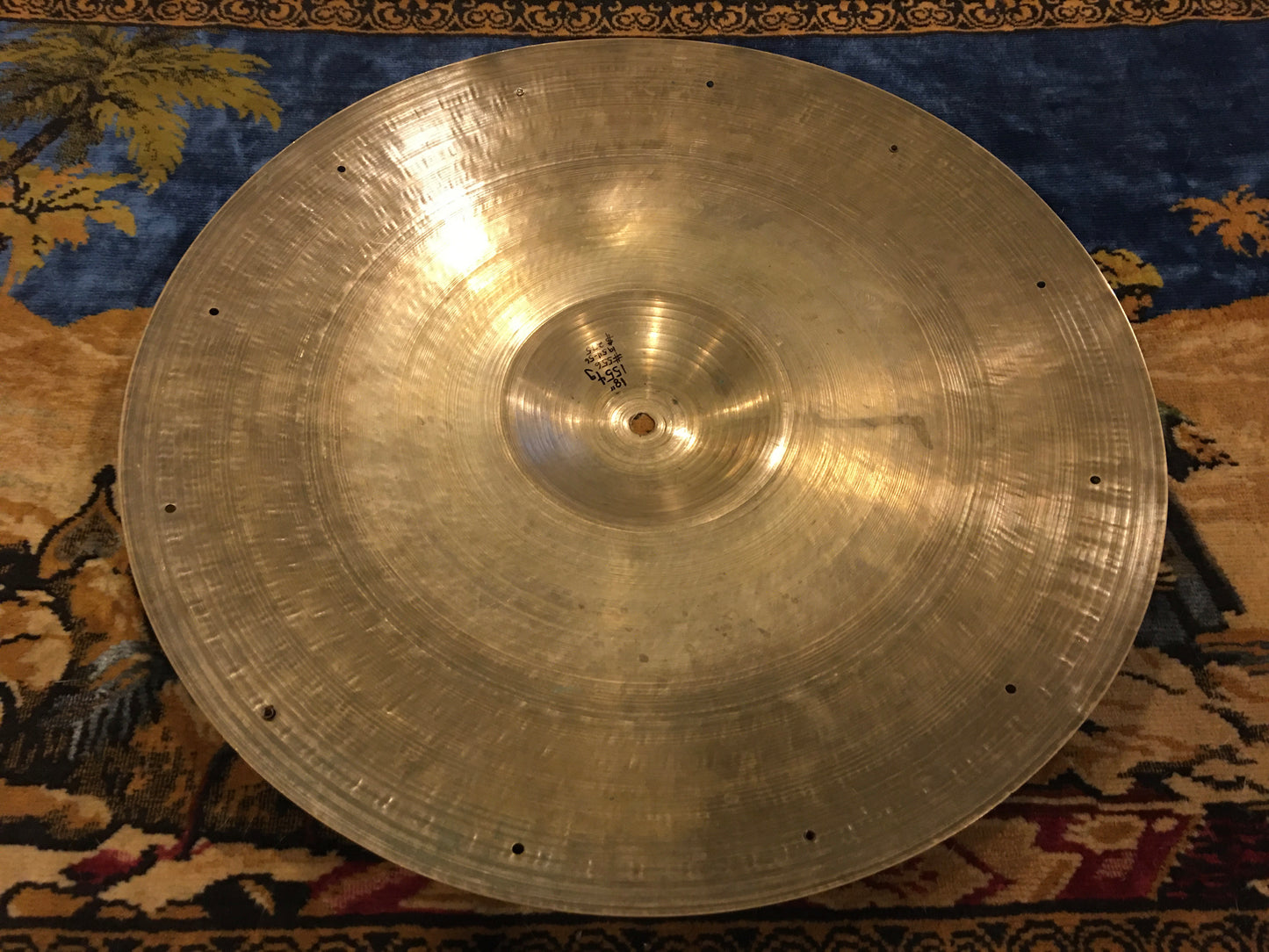 18" Zildjian A 1950s Large Stamp Crash Ride Cymbal w/ Rivets 1554g #556 *Sound File*