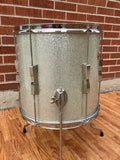1960s Ludwig 14x14 Club Date Floor Tom Drum Silver Sparkle