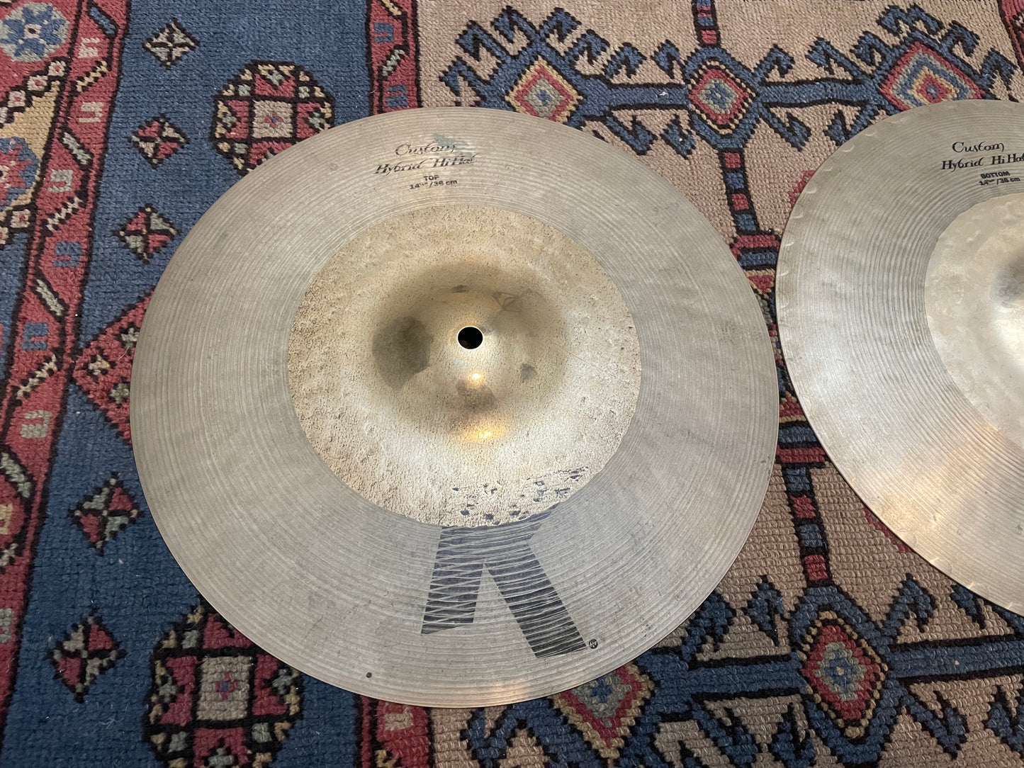 14-1/4" Zildjian K Custom Hybrid Hi-Hat Cymbal Pair 1114g/1340g