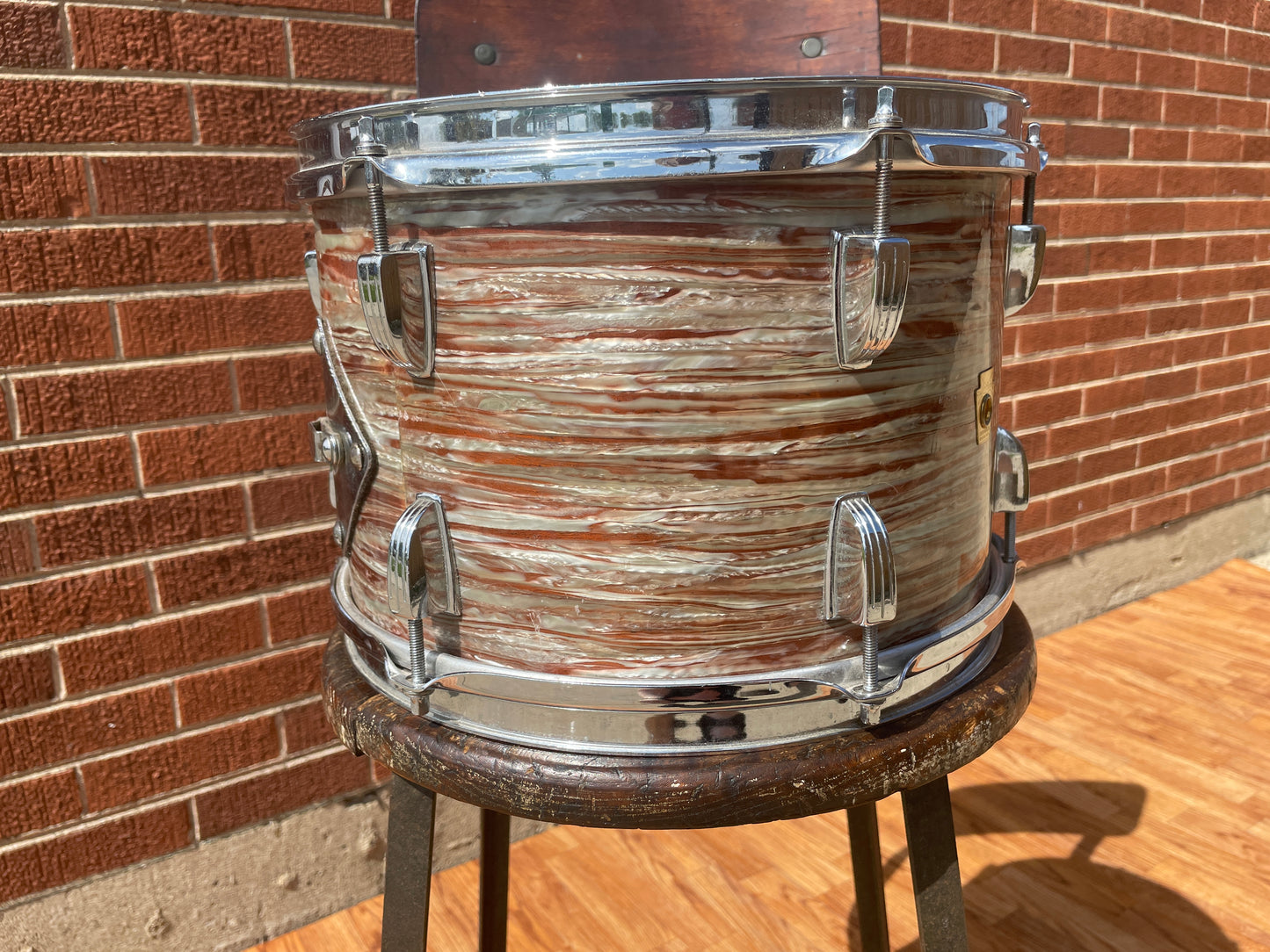 Early 1960s Ludwig 8x12 Tom Drum Oyster Pink Pearl Pre-Serial #