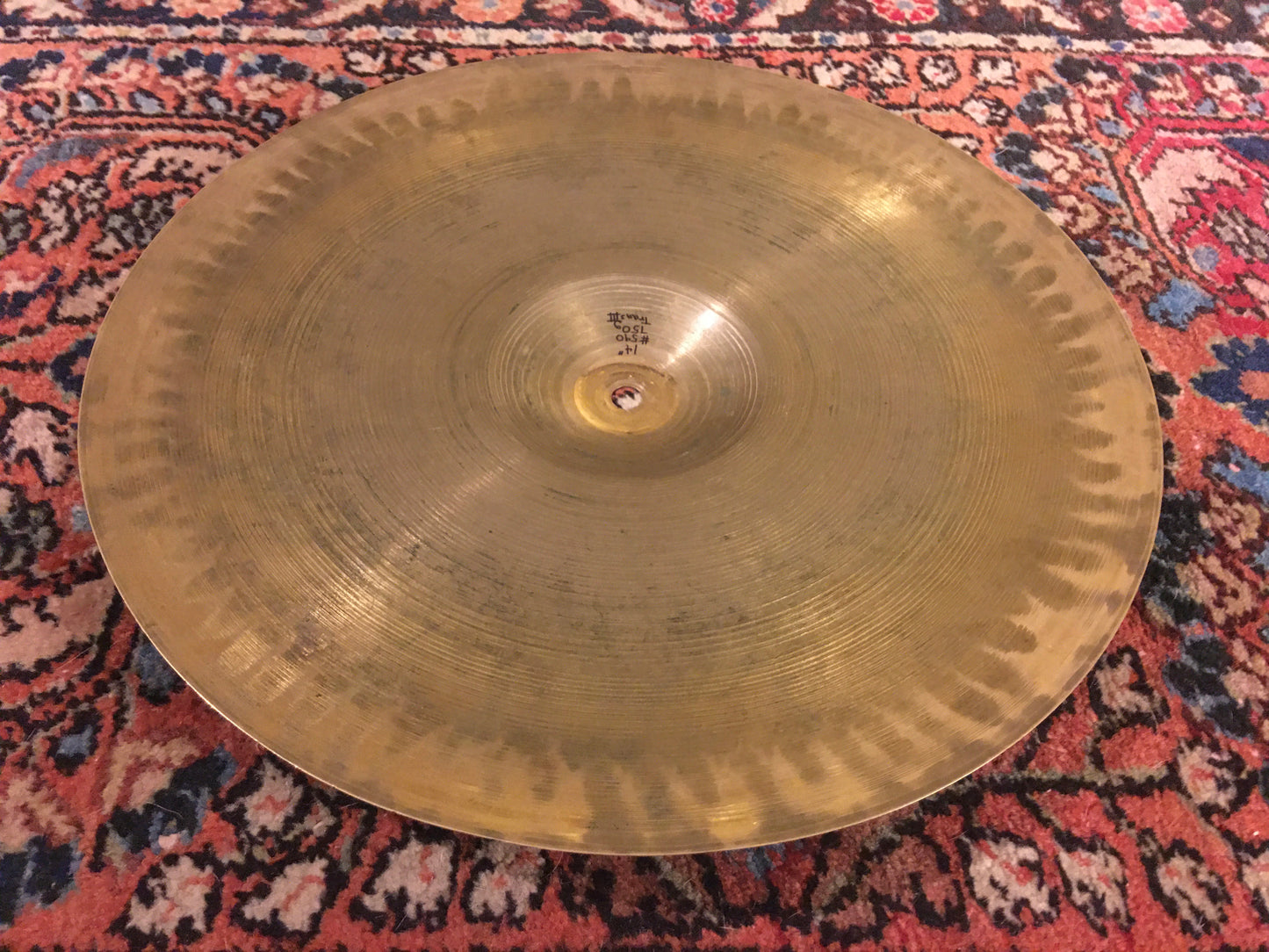 14" Vintage ZIldjian A Trans Stamp Hi Hat / Crash Cymbal Single 750g #590