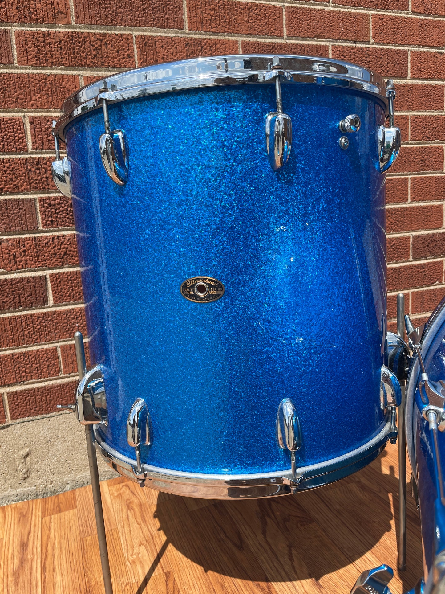 1960s Slingerland Stage Band Drum Set Blue Sparkle Rewrap 20/12/16