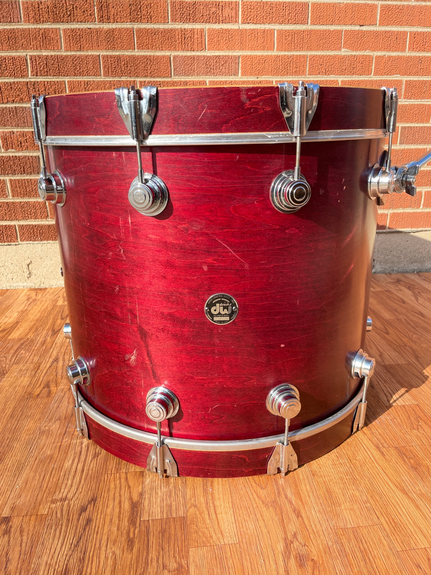 DW 18x22 Bass Drum Single Cherry Satin Oil Drum Workshop