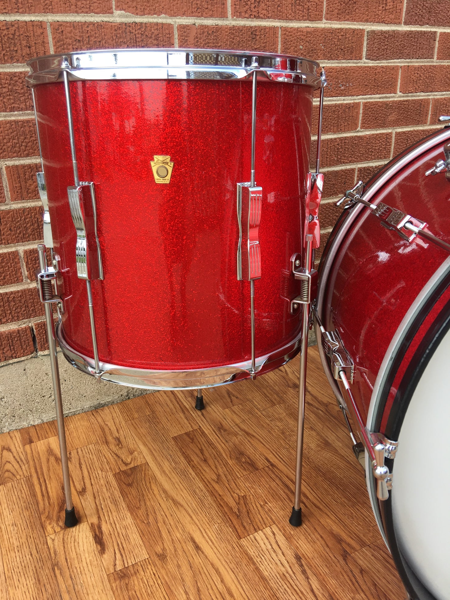 1966 Ludwig Club Date Drum Set - Red Sparkle 22/13/14x14
