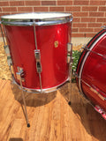 1966 Ludwig Club Date Drum Set - Red Sparkle 22/13/14x14