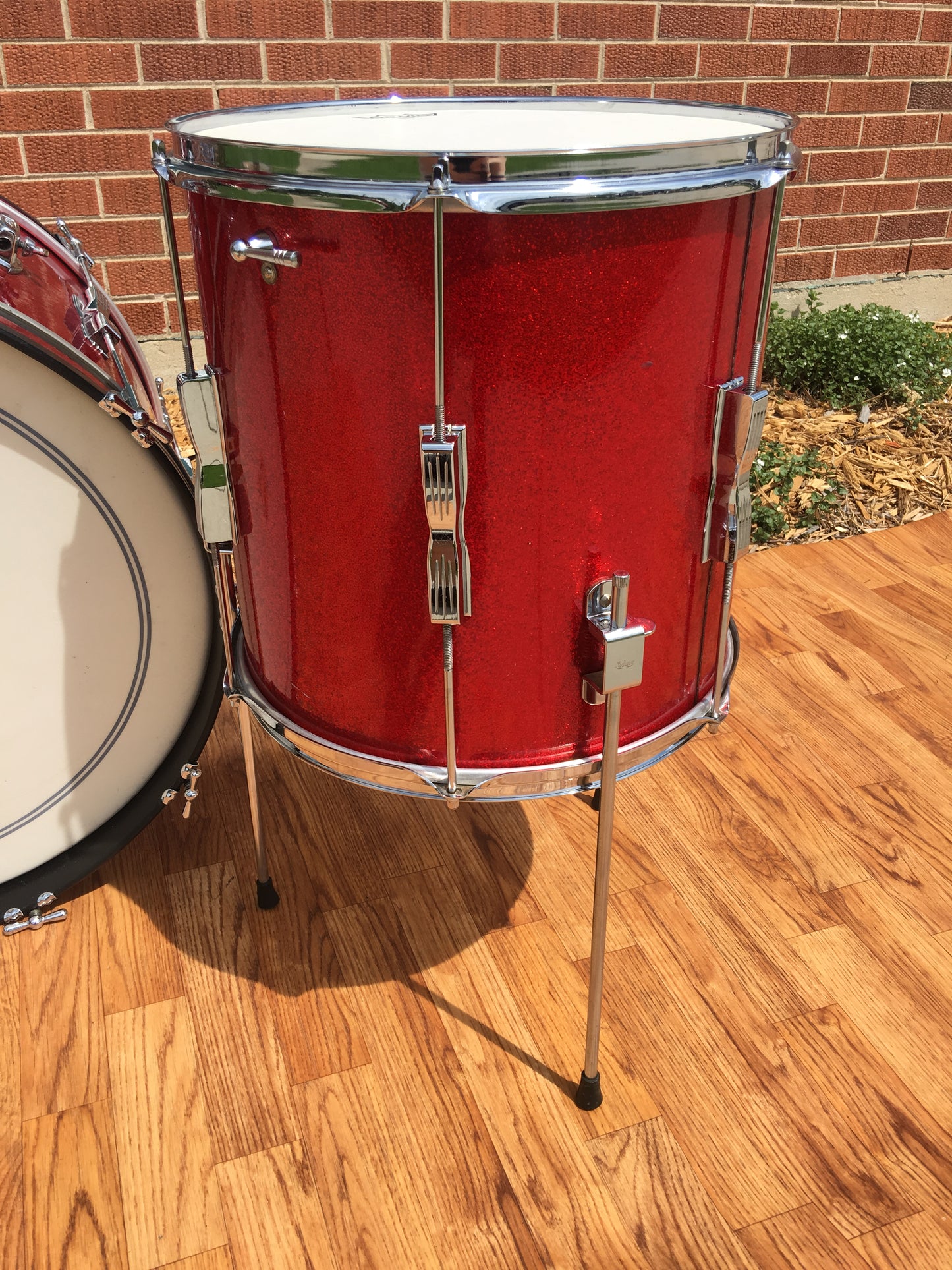 1966 Ludwig Club Date Drum Set - Red Sparkle 22/13/14x14