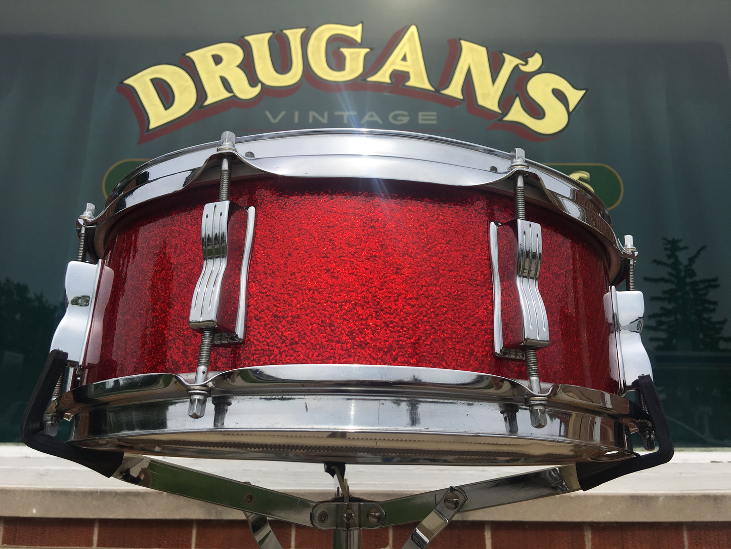 1966 Ludwig Jazz Festival Snare Drum - Red Sparkle - 5x14