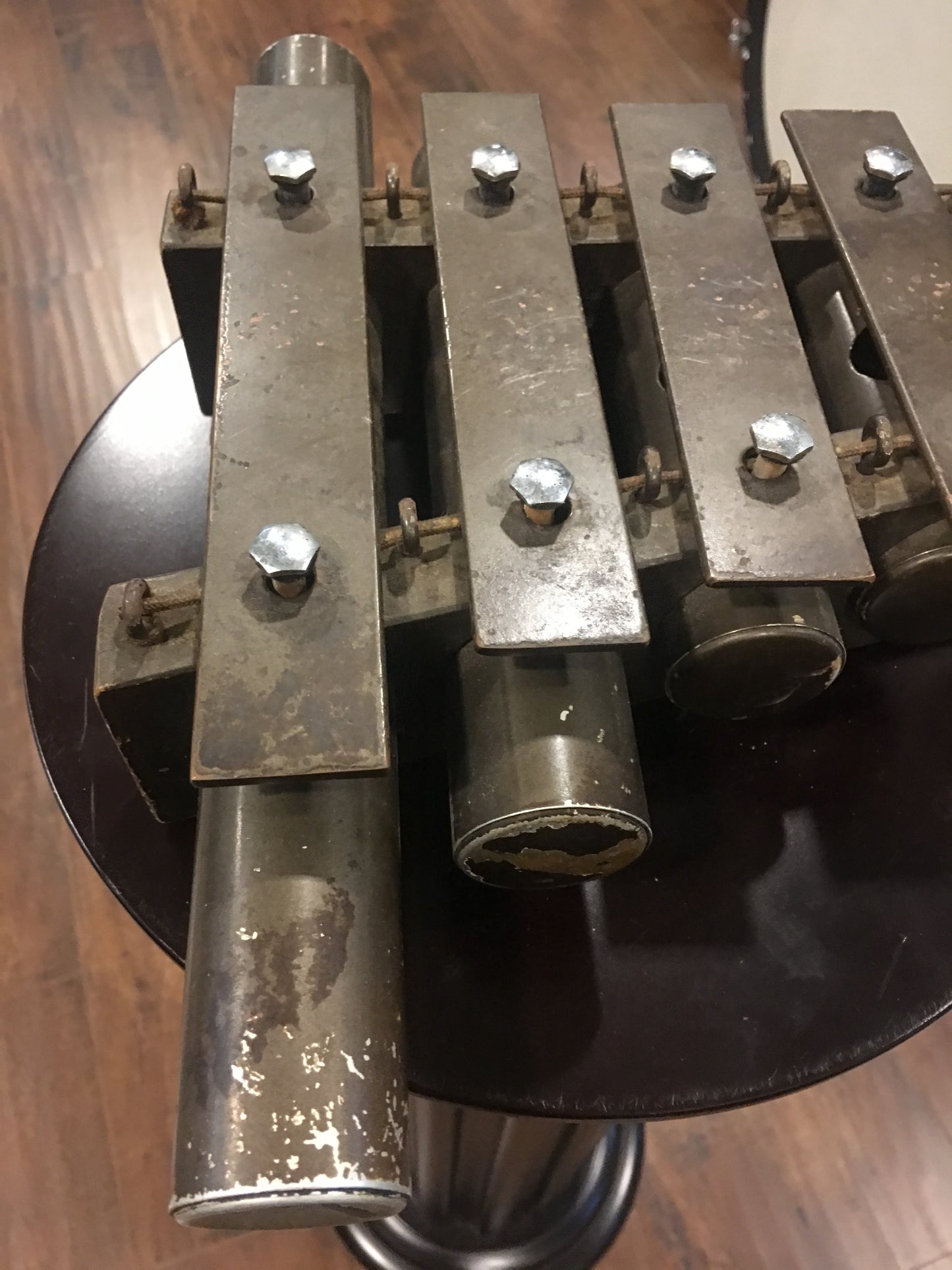 1920s/30s Deagan 4 Bell Railroad Dinner Bell Set w/ Mallet
