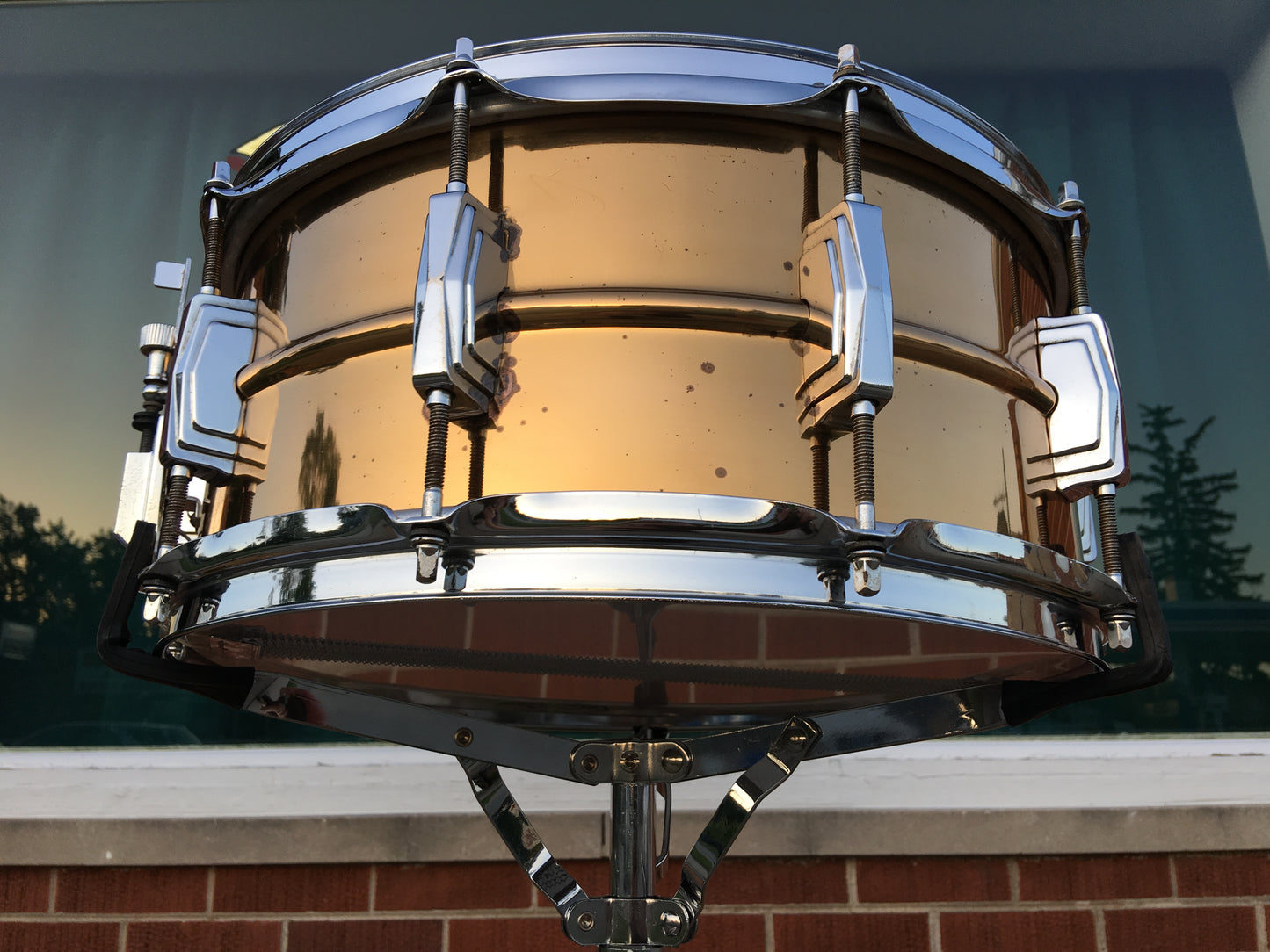 Rare Vintage 1979/80 Ludwig 6.5"x14" Smooth Bronze/Brass "B" Stamp Snare Drum