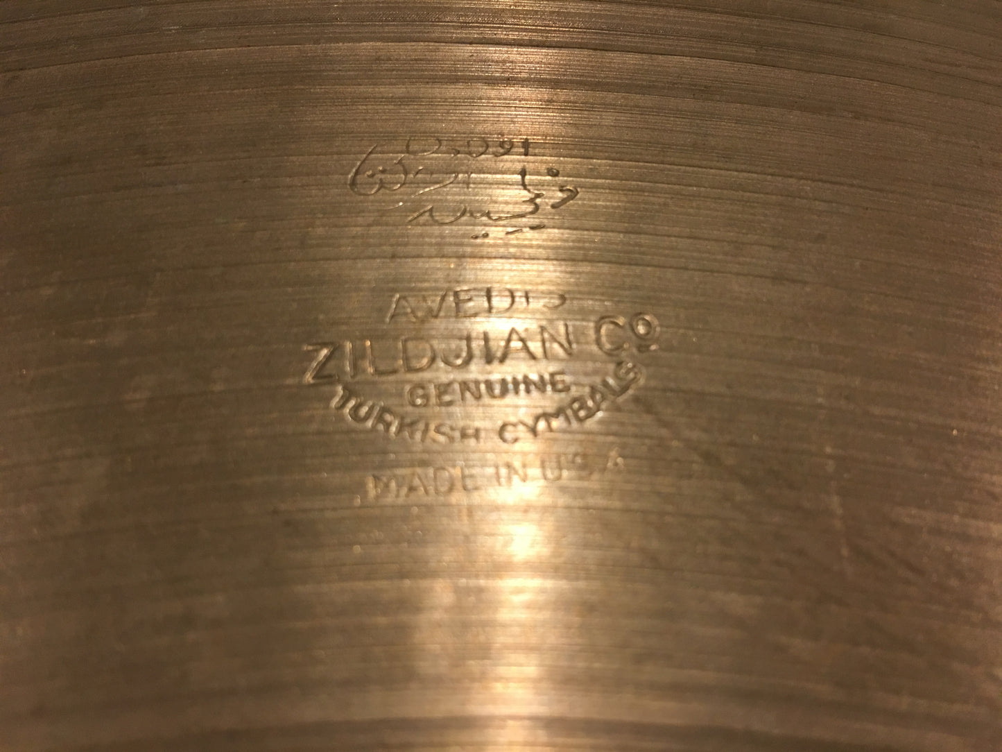 20" Zildjian A Early '50s Trans Stamp Ride Cymbal 2164g #515