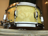 Leedy 1935-36 6.5"x14" Dual Broadway Snare in White Marine Pearl