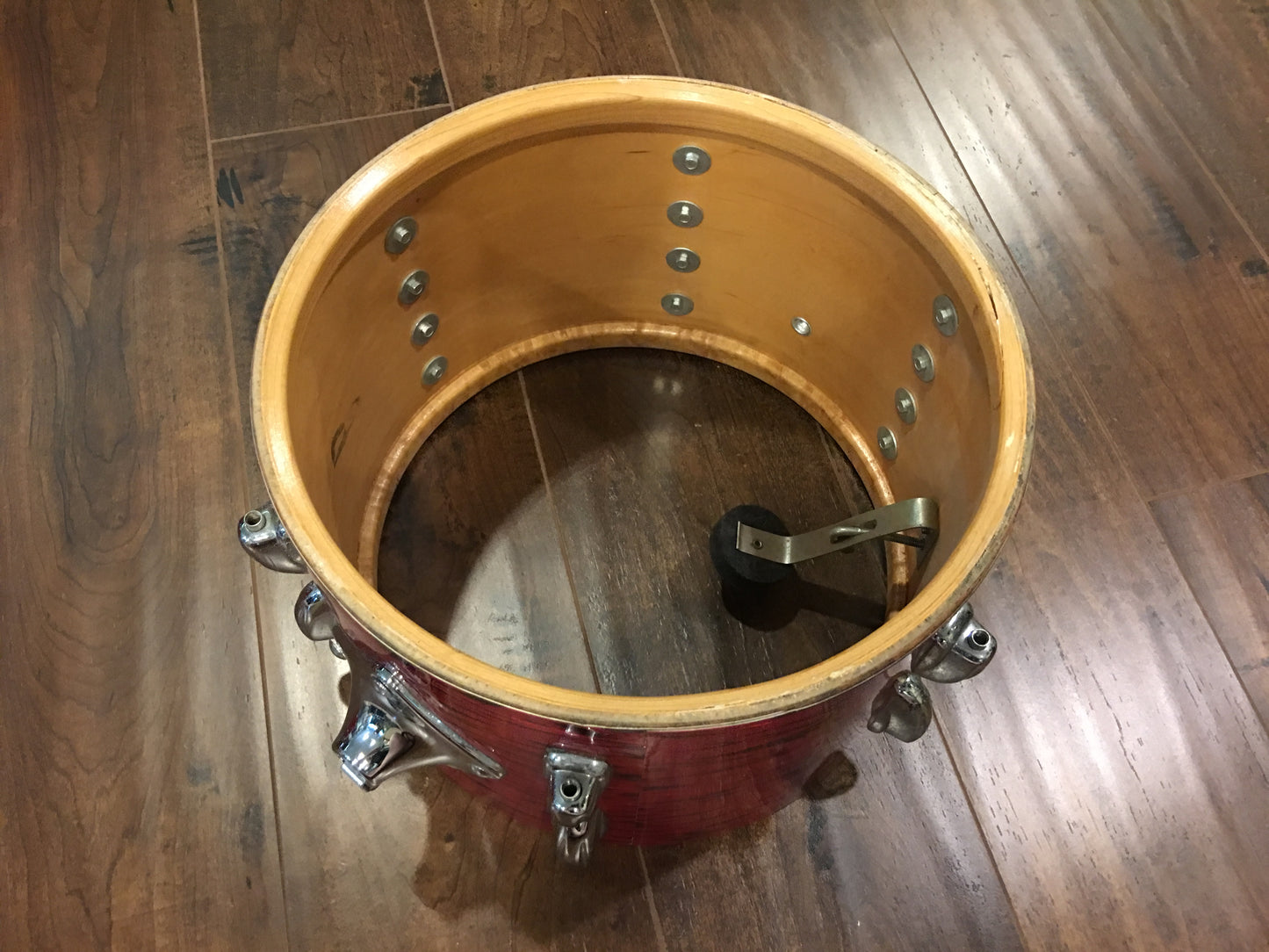 1970s Slingerland 8x12 3 Ply Red Tiger Tom Drum