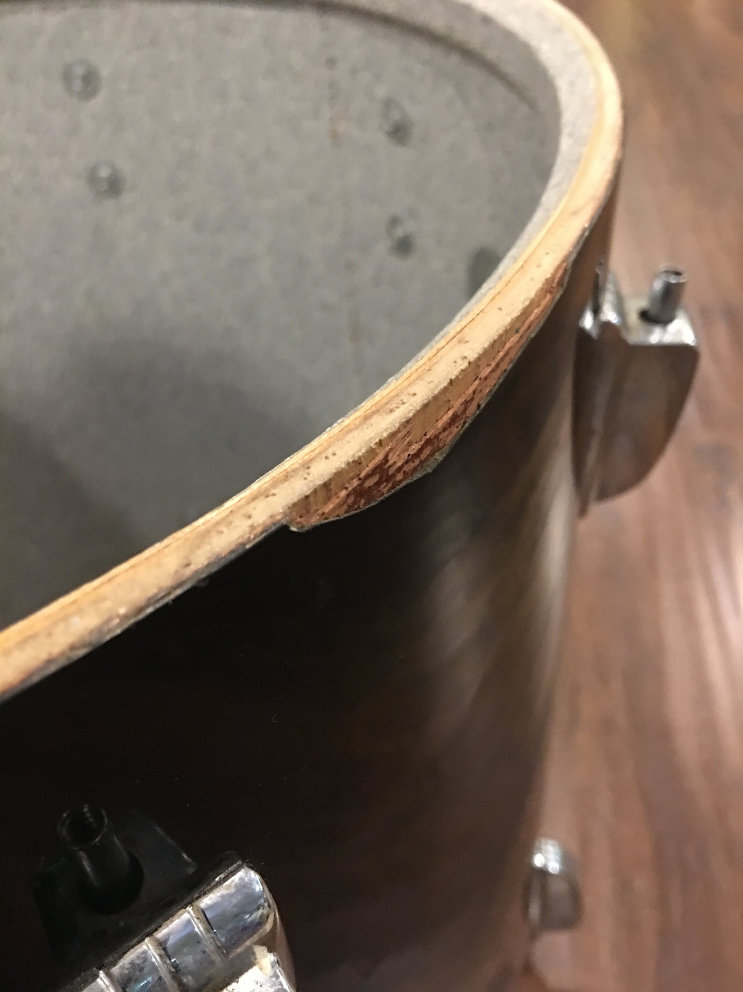 1970's Ludwig 16x16 3 Ply Floor Tom Black Cortex