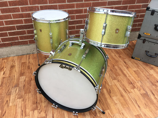 1965 Ludwig Keystone Club Date Drum Set Green Sparkle 20/12/14