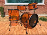 RCI Vistalite Acrylic Bop Drum Set - Amber 18/12/14/7x14 Snare