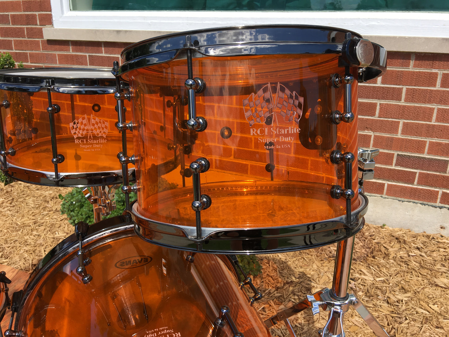 RCI Vistalite Acrylic Bop Drum Set - Amber 18/12/14/7x14 Snare