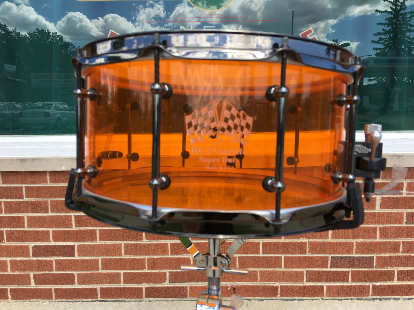 RCI Vistalite Acrylic Bop Drum Set - Amber 18/12/14/7x14 Snare