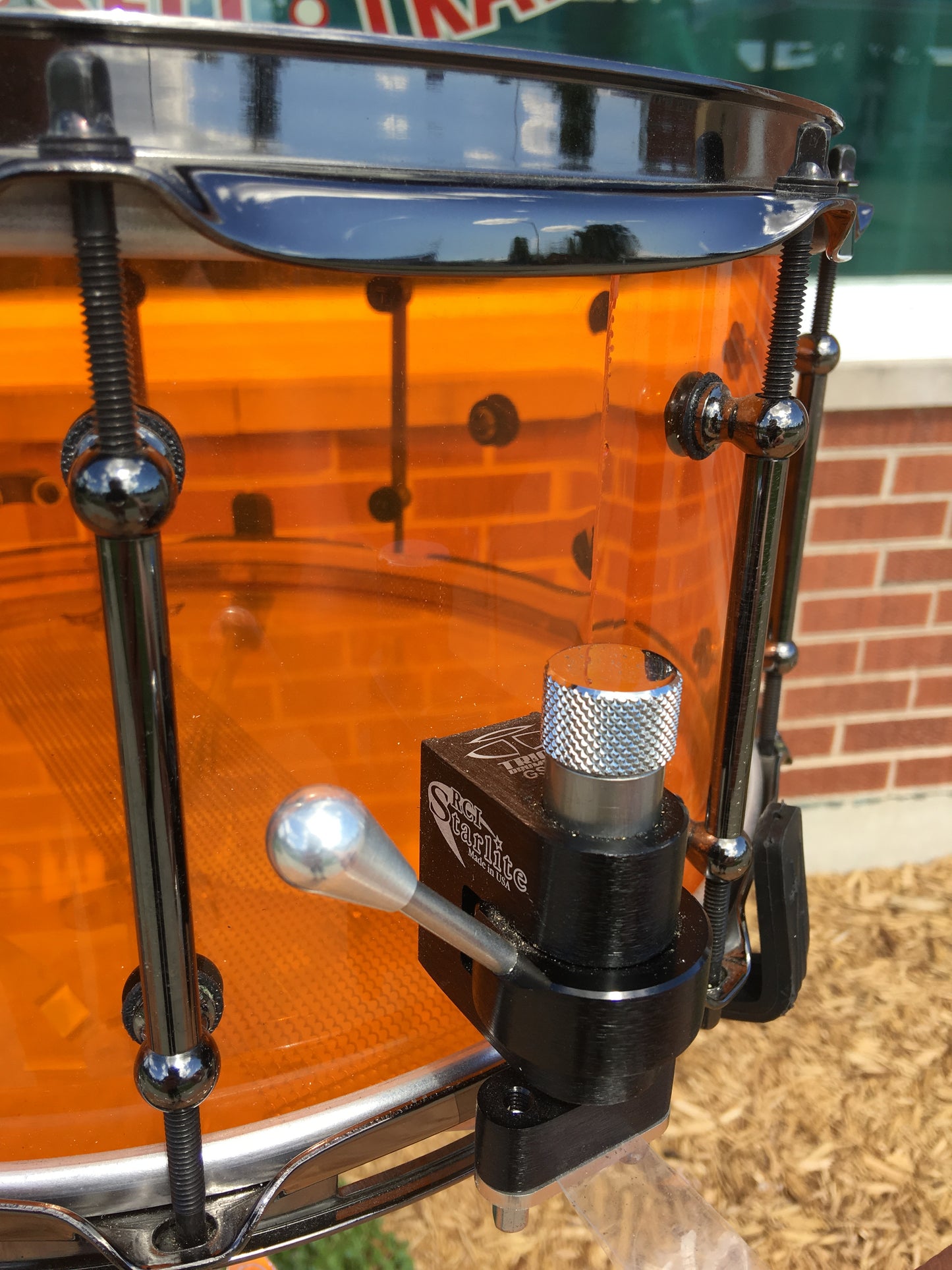 RCI Vistalite Acrylic Bop Drum Set - Amber 18/12/14/7x14 Snare