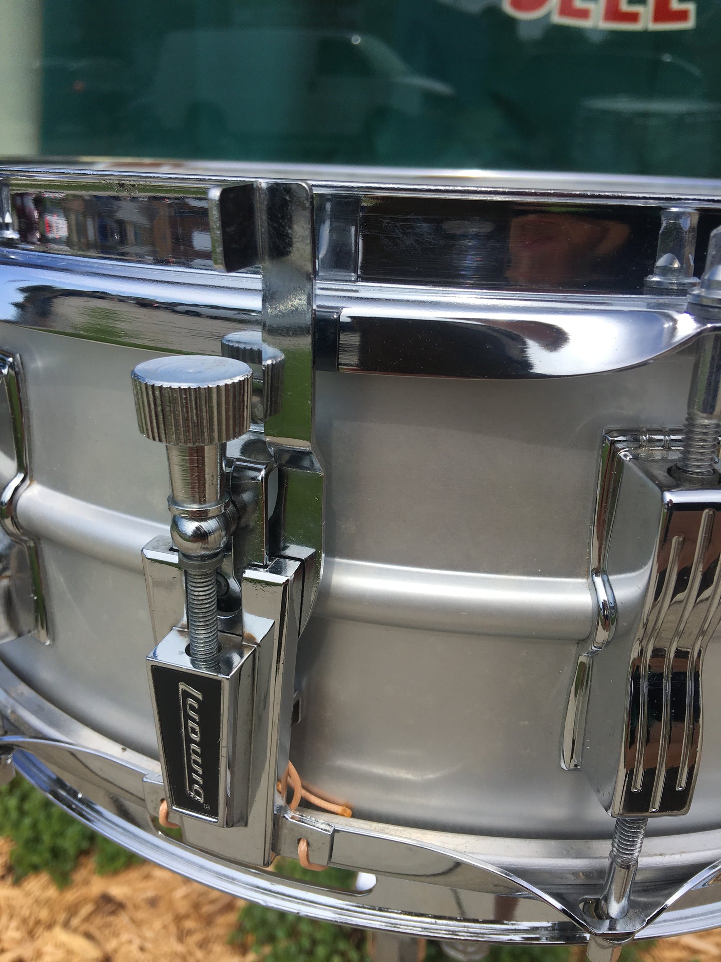 1970s Ludwig Acrolite Blue & Olive Snare Drum 5x14