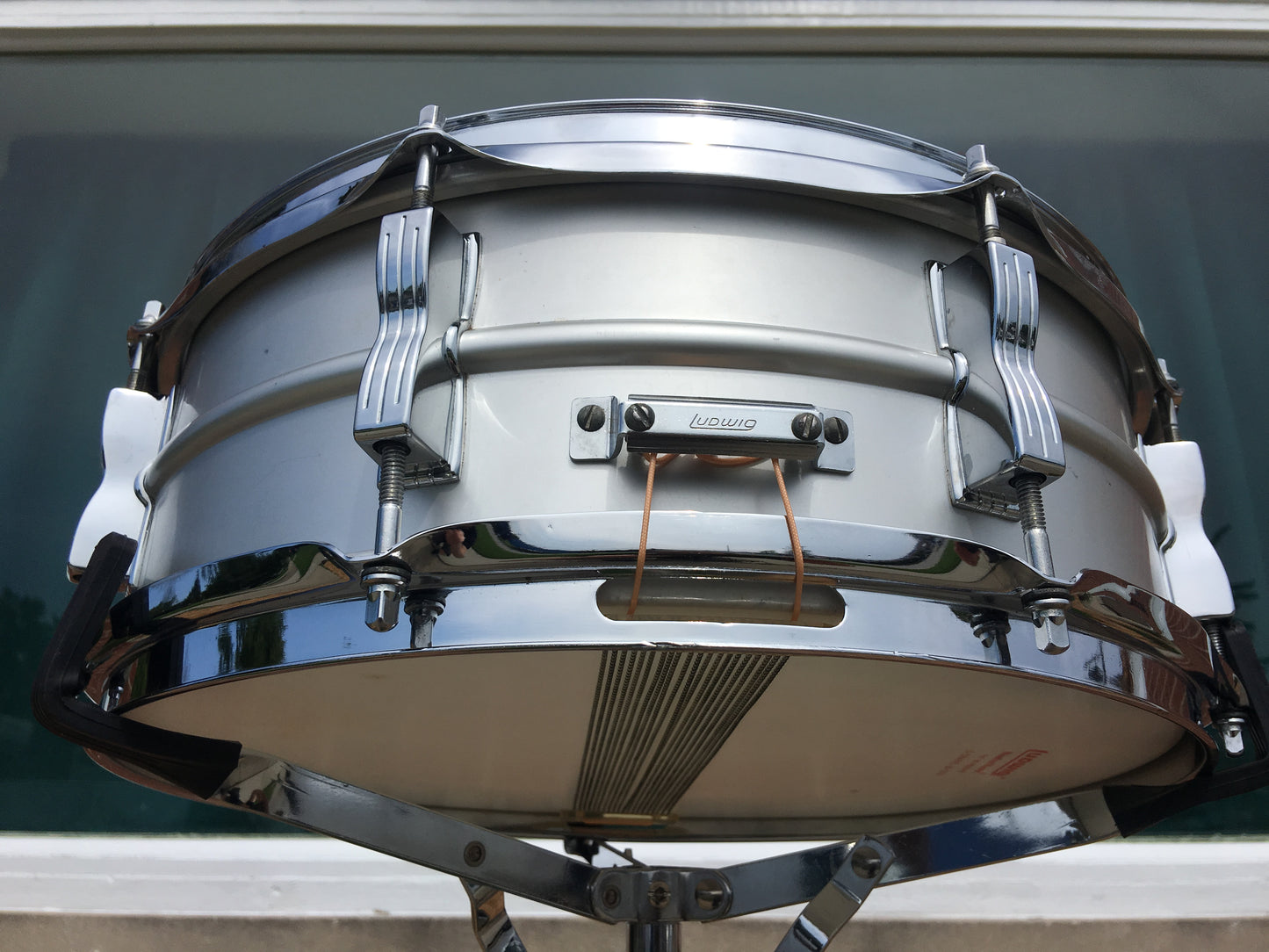 1970s Ludwig Acrolite Blue & Olive Snare Drum 5x14