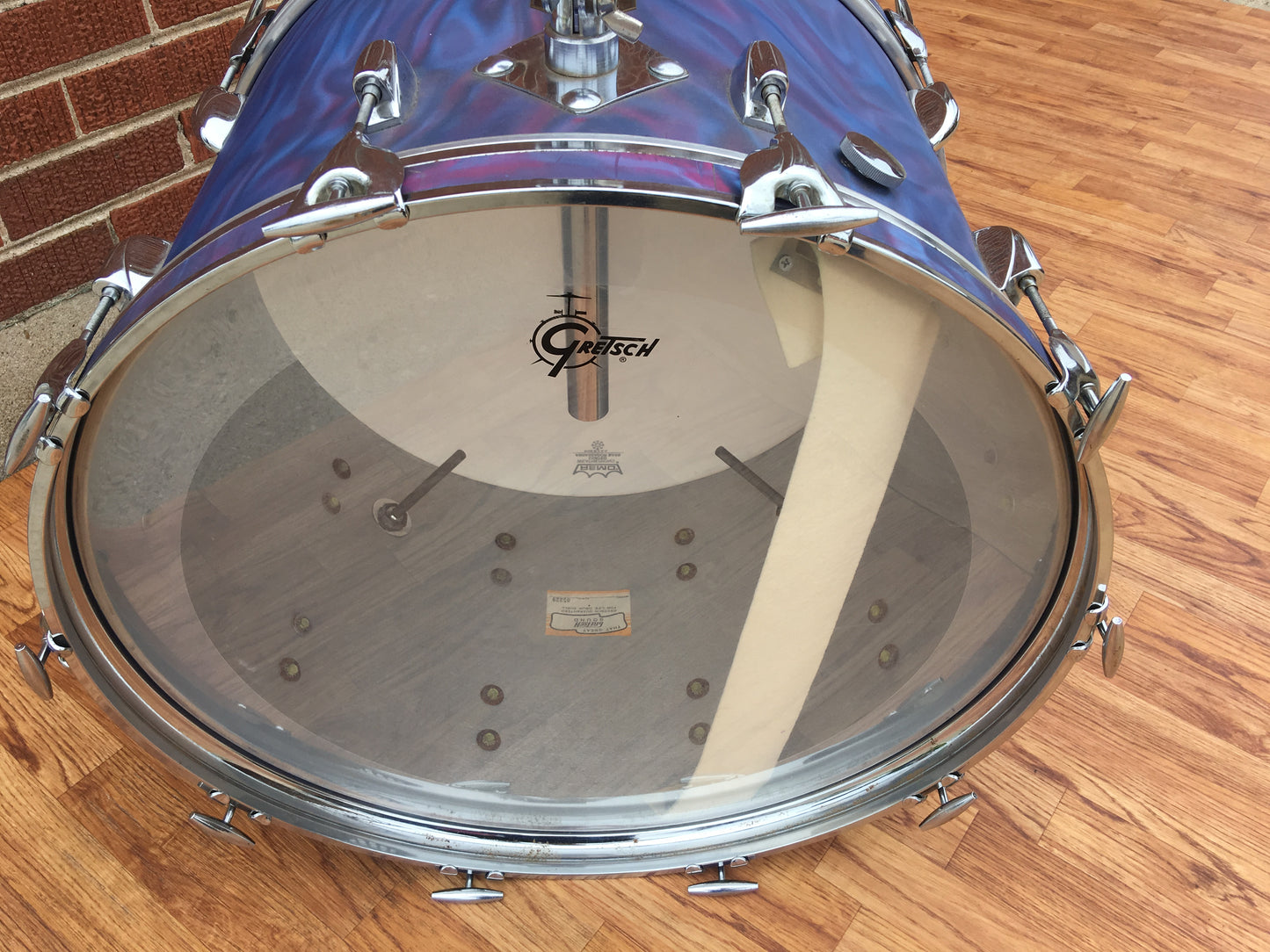 1971 Gretsch Stop Sign Badge Drum Set in Peacock Satin Flame