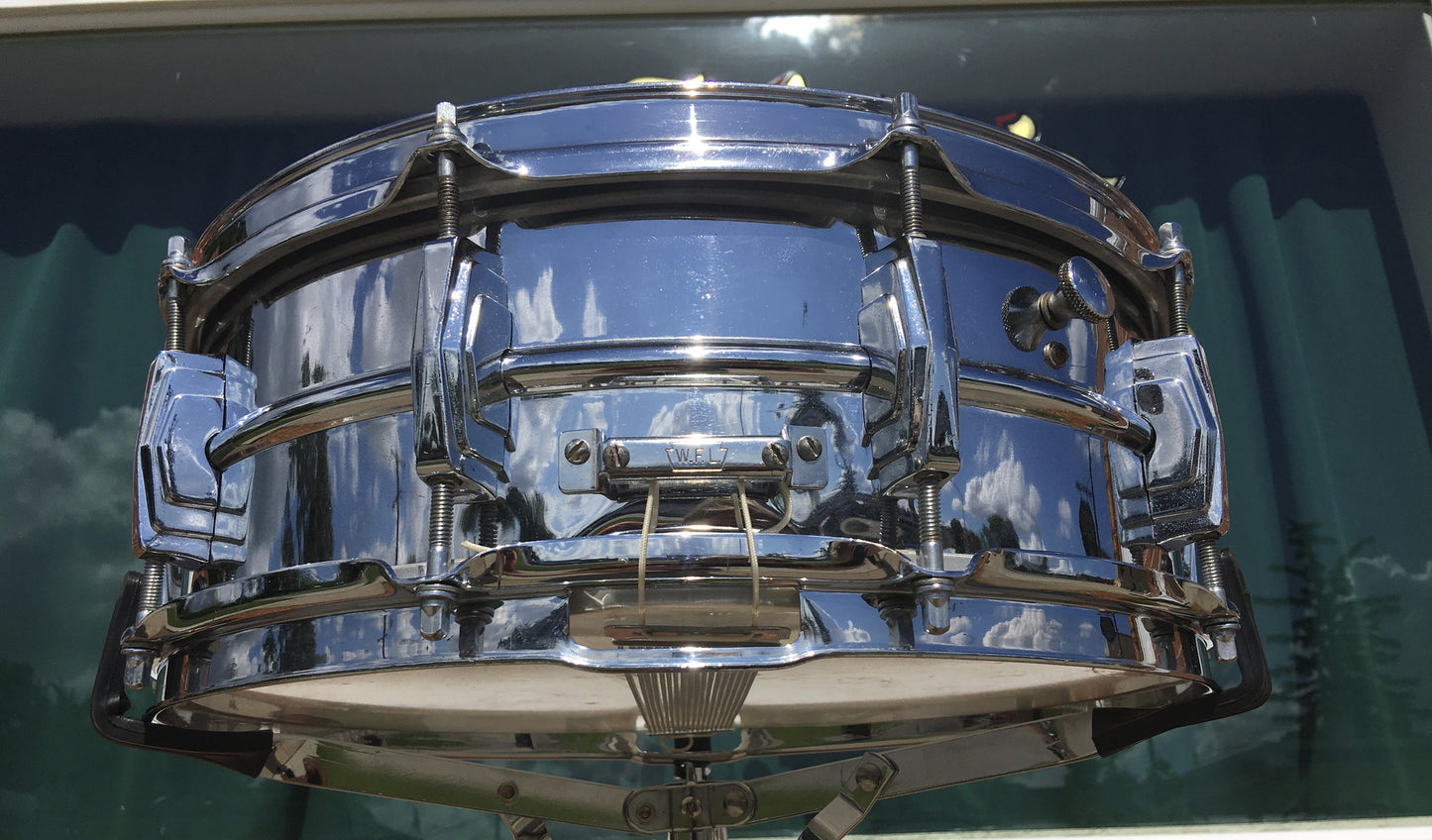 1959 Ludwig Chrome Over Brass Trans-Badge 5″x14″ Supraphonic Snare Drum