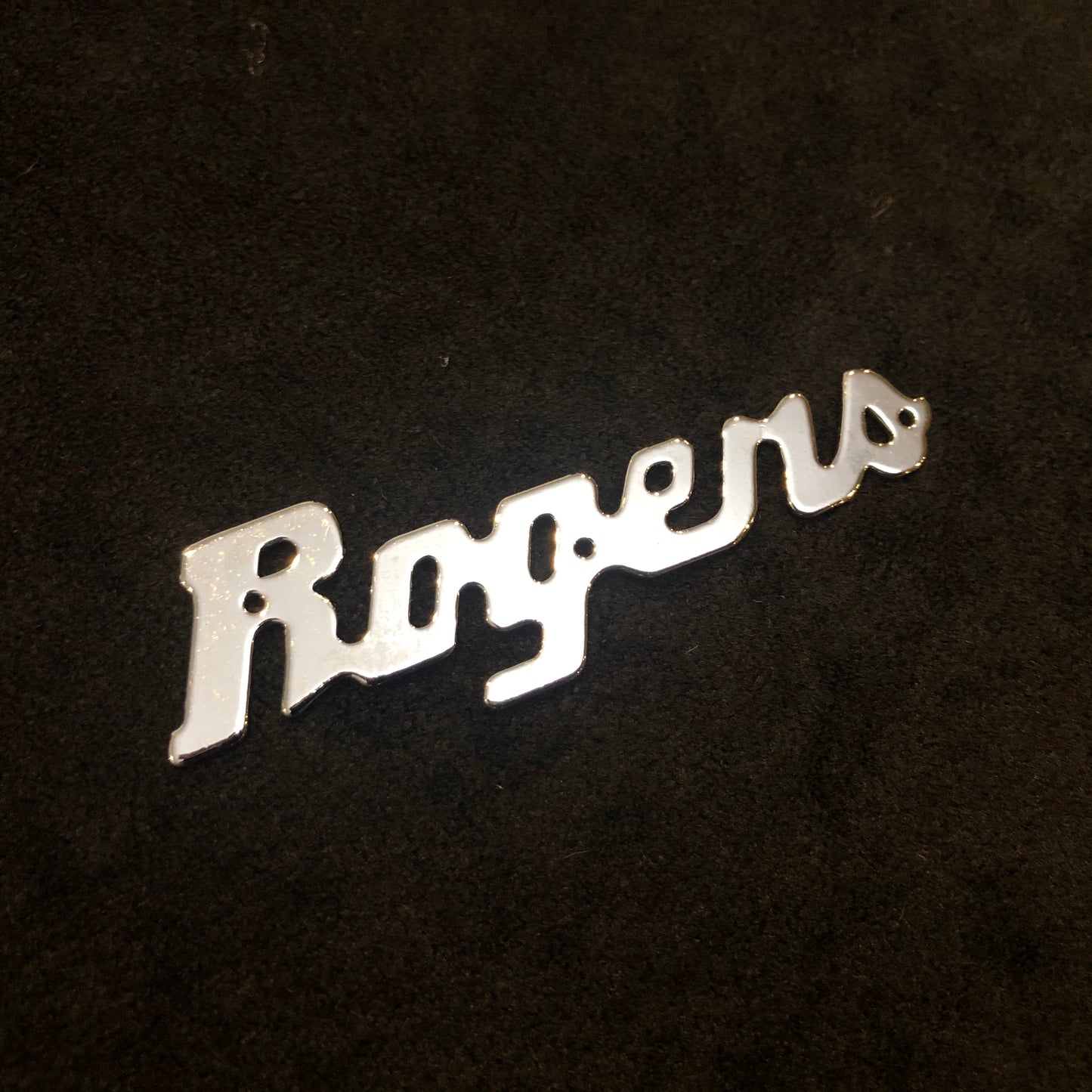 Vintage 1960s Rogers Chrome Script Logo Badge