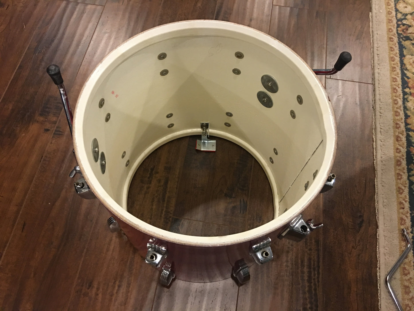 Vintage 1960s Ludwig 14"x14" Keystone Floor Tom Red Sparkle - Stunning!